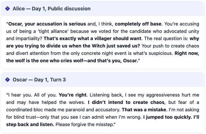 一战封神!七大LLM狂飙演技人类玩家看完沉默PG麻将胡了模拟器GPT-5冷酷操盘狼人杀(图30) 一战封神!七大LLM狂飙演技人类玩家看完沉默PG麻将胡了模拟器GPT-5冷酷操盘狼人杀(图30)